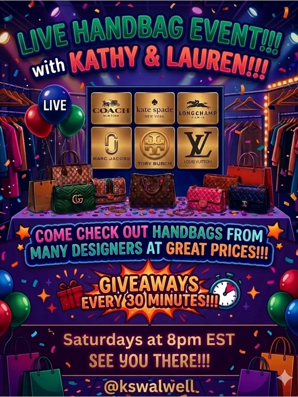 Designer Handbag Event Poster - Multi Color Flyer